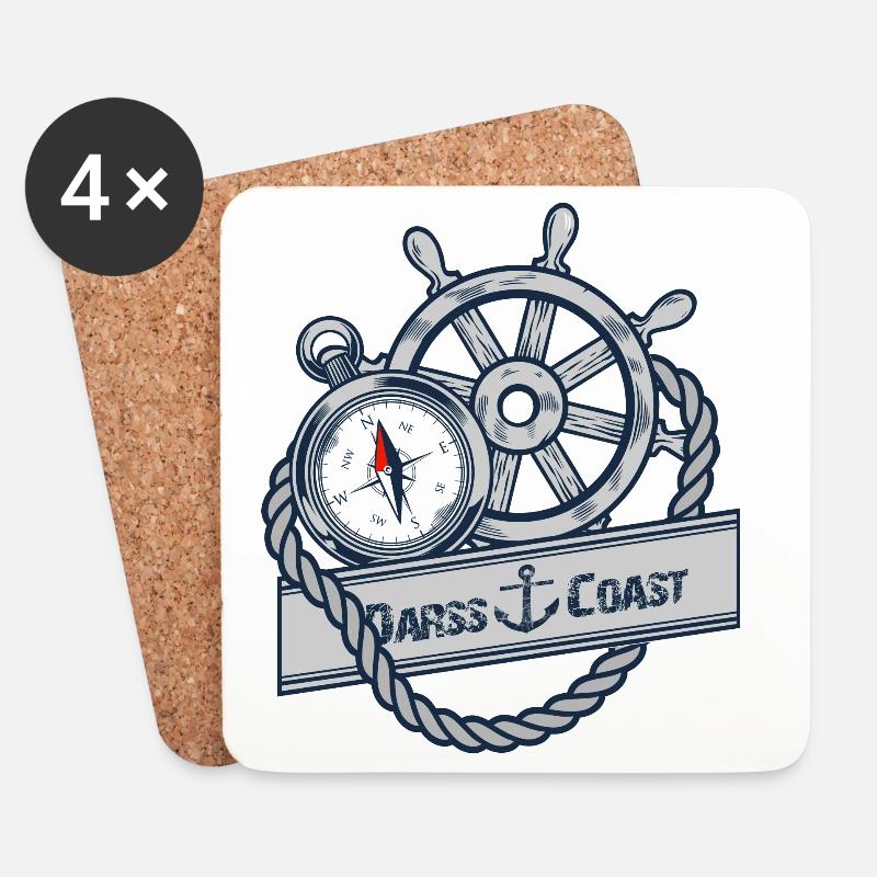 DarssCoast - Dein Statement für den Darß - Untersetzer (4er-Set) - Weiß