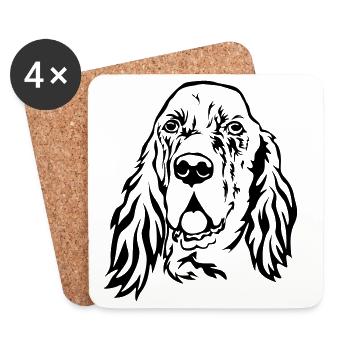 English setter head - Coasters (set of 4) - white - Front