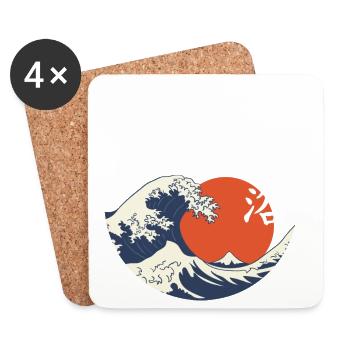 Wave Sun Shinrin - Coasters (set of 4) - white - Front