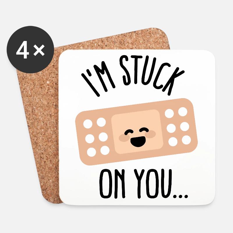 I'm stuck on you Liebe Krankenschwester Pflaster - Untersetzer (4er-Set) - Weiß