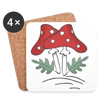 fungi - Coasters (set of 4) - white - Front