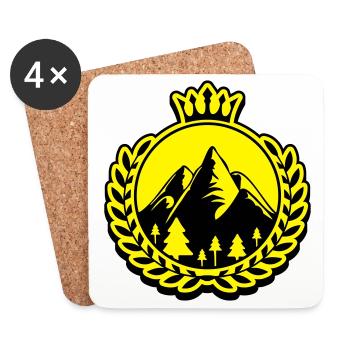 Berge Natur Icon Symbol Mountains - Untersetzer (4er-Set) - Weiß - Vorne