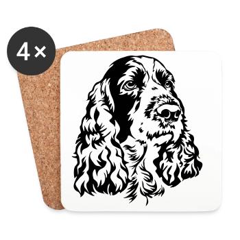 English Springer Spaniel Head - Coasters (set of 4) - white - Front