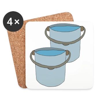 Kreative Eimer Design für Outdoor Aktivitäten - Untersetzer (4er-Set) - Weiß - Vorne