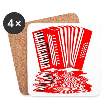 Akkordeon musiker musik - Untersetzer (4er-Set) - Weiß - Vorne