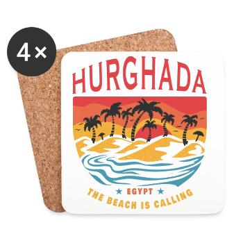 Hurghada Egypt beach design - Coasters (set of 4) - white - Front