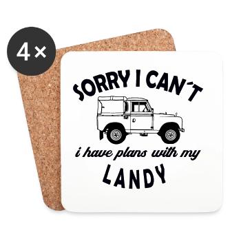 Defender Landy Sorry I cant - Untersetzer (4er-Set) - Weiß - Vorne
