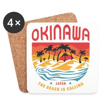 Okinawa japan beach design - Coasters (set of 4) - white - Front