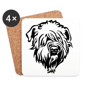 Wheaten Terrier Kopf - Untersetzer (4er-Set) - Weiß - Vorne
