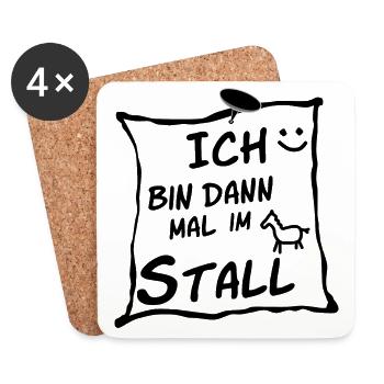 Ich bin dann mal im Stall. - Untersetzer (4er-Set) - Weiß - Vorne