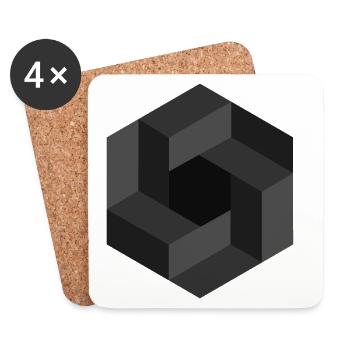 Abstract Geometric Pattern in Grayscale - Coasters (set of 4) - white - Front