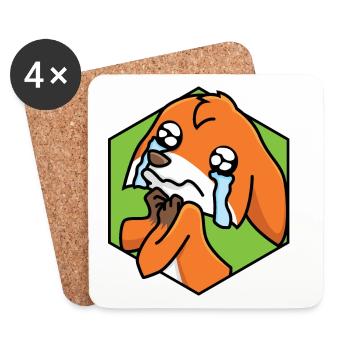 Sad little fox - Coasters (set of 4) - white - Front