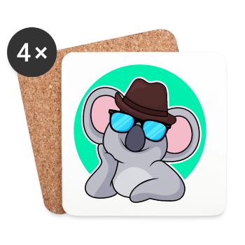 Détective Koala - Dessous de verre (lot de 4) - blanc - Devant