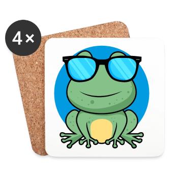 Cool Frog - Coasters (set of 4) - white - Front