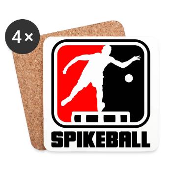 Farben änderbar | Roundnet Spike Ball Spikeball - Untersetzer (4er-Set) - Weiß - Vorne