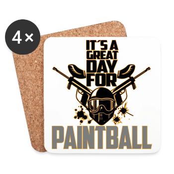 Colors can be changed | Paintball Airsoft Marker - Coasters (set of 4) - white - Front