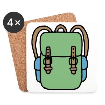 Sac à dos en vert - Dessous de verre (lot de 4) - blanc - Devant