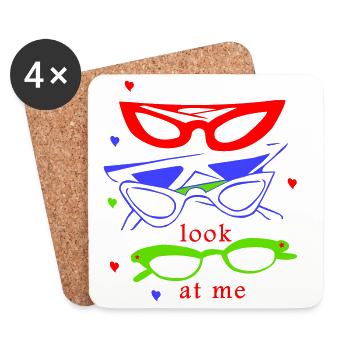 Sunglasses, look at me - Coasters (set of 4) - white - Front