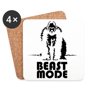 Icône du mode bête Gorilla Monkey Monkey Monkey Icône - Dessous de verre (lot de 4) - blanc - Devant