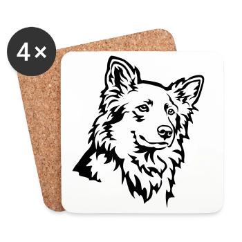 Harzer Fuchs Kopf - Untersetzer (4er-Set) - Weiß - Vorne