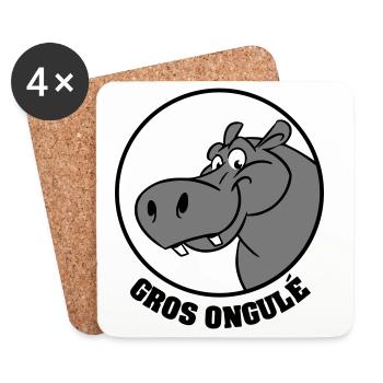 Hippo Texte - Dessous de verre (lot de 4) - blanc - Devant