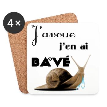 J'avoue - Dessous de verre (lot de 4) - blanc - Devant