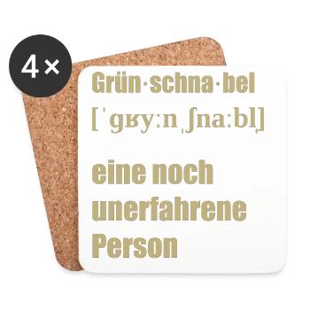 Grünschnabel - Untersetzer (4er-Set) - Weiß - Vorne