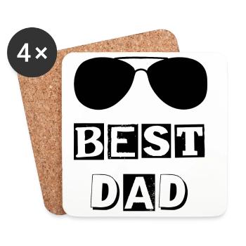 Typografie beste DAD-Lünette - Untersetzer (4er-Set) - Weiß - Vorne