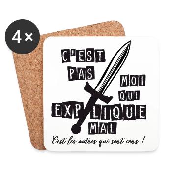 C'est pas moi qui explique mal, c'est les autres.. - Dessous de verre (lot de 4) - blanc - Devant