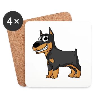 Doberman Dog Dog Propriétaire Cadeau - Dessous de verre (lot de 4) - blanc - Devant
