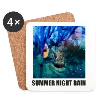 Summer Night Rain Wings Drops - Coasters (set of 4) - white - Front