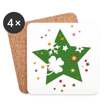 Poinsettia - Coasters (set of 4) - white - Front