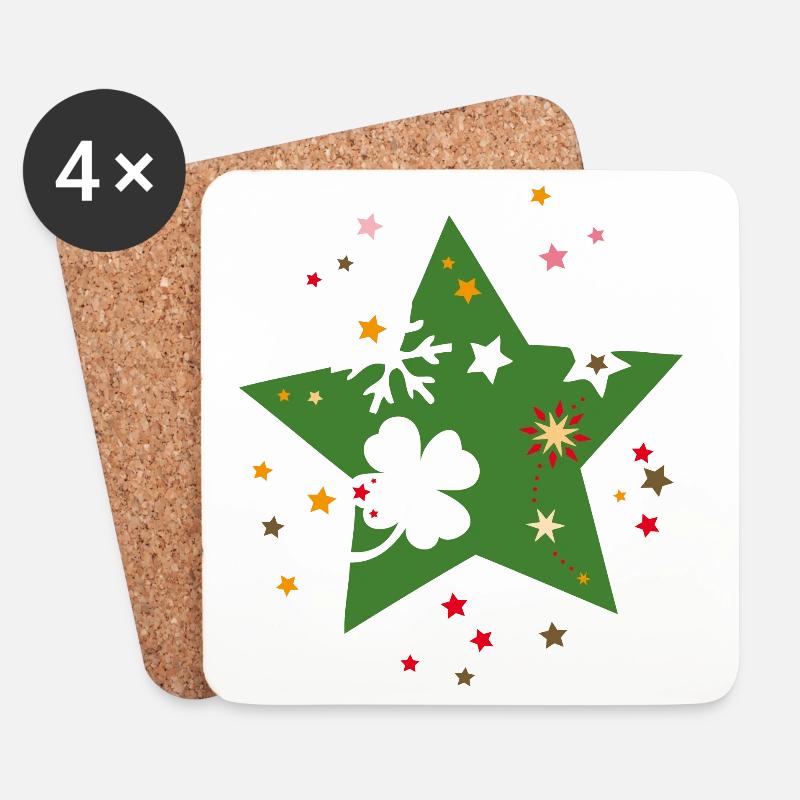Weihnachtsstern - Untersetzer (4er-Set) - Weiß