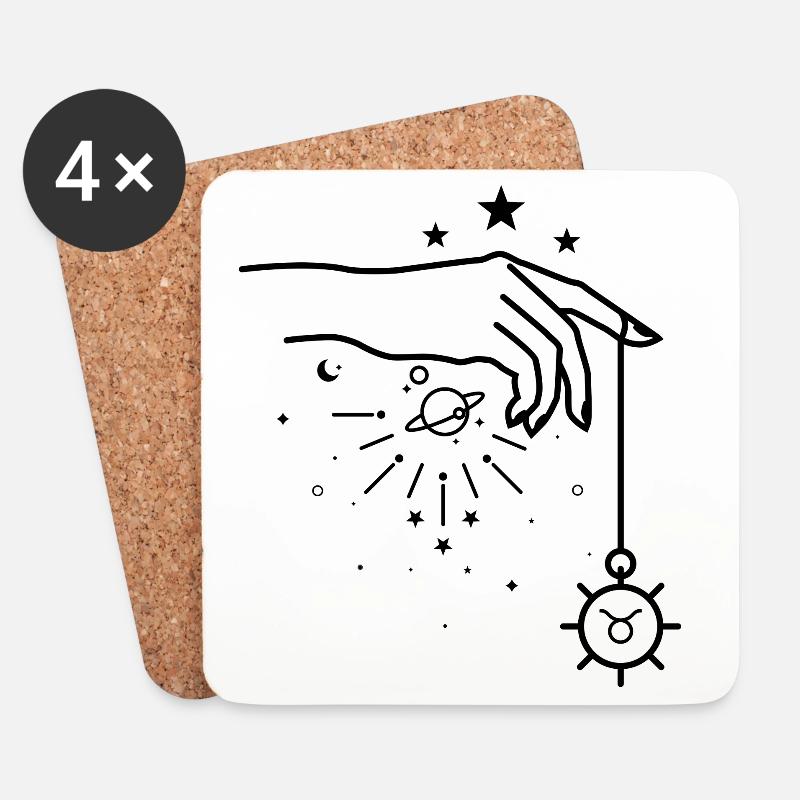 Stierkreis-Astrologie - Untersetzer (4er-Set) - Weiß