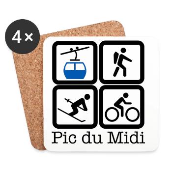 Pic du Midi - Dessous de verre (lot de 4) - blanc - Devant