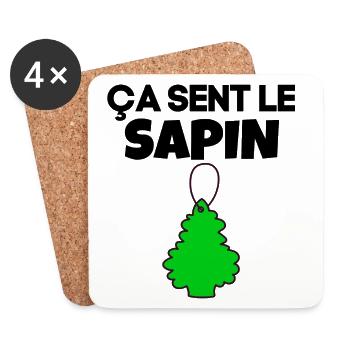 ça sent le sapin - Dessous de verre (lot de 4) - blanc - Devant