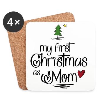 My first Christmas as Mom - Coasters (set of 4) - white - Front