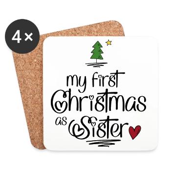 My first Christmas as Sister - Coasters (set of 4) - white - Front