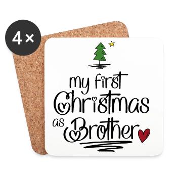 My first Christmas as Brother - Untersetzer (4er-Set) - Weiß - Vorne