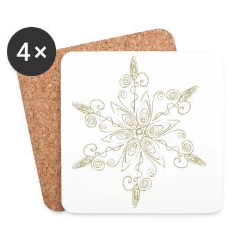 Cristal de glace Snowflake Star - Dessous de verre (lot de 4) - blanc - Devant