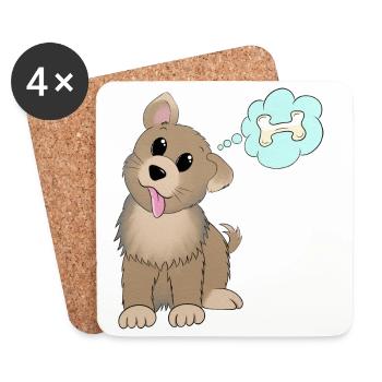 7 1 Floof woof blank - Untersetzer (4er-Set) - Weiß - Vorne
