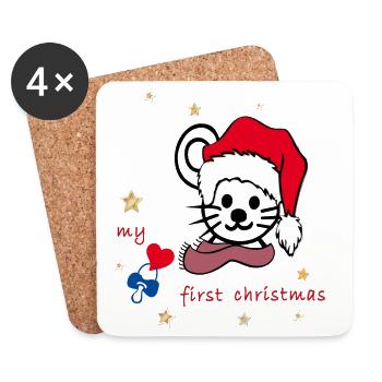 my first christmas - Coasters (set of 4) - white - Front