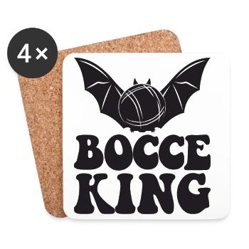 Bocce King Boulekugel Halloween Kostüm Boule Bocce - Untersetzer (4er-Set) - Weiß - Vorne