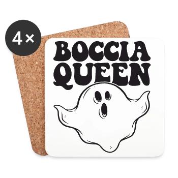 Boccia Queen Boulekugel Halloween Kostüm Geist - Untersetzer (4er-Set) - Weiß - Vorne
