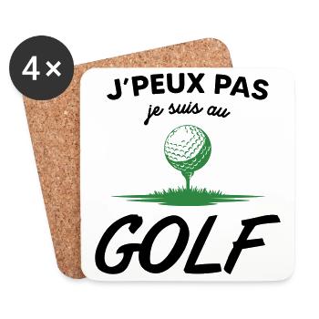 J'peux pas je suis au Golf - Dessous de verre (lot de 4) - blanc - Devant