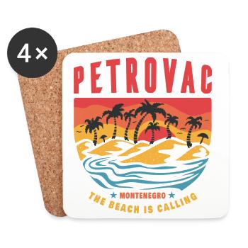 Petrovac Montenegro beach design - Coasters (set of 4) - white - Front