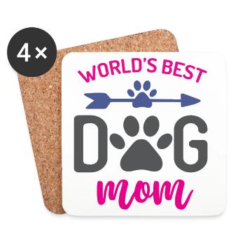 La meilleure maman de chien du monde - Dessous de verre (lot de 4) - blanc - Devant
