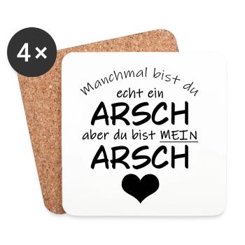 Abstraktes Farbenspiel im Cosmopop Stil - Untersetzer (4er-Set) - Weiß - Vorne