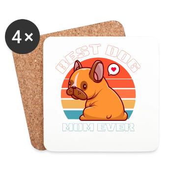 Best Dog Mom - Coasters (set of 4) - white - Front
