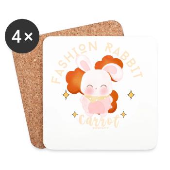 Rabbit Carrot Mode - Coasters (set of 4) - white - Front